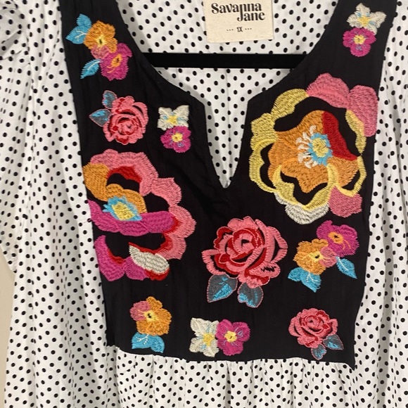 Savanna Jane Embroidered Babydoll Dress 1X - Picture 2 of 8